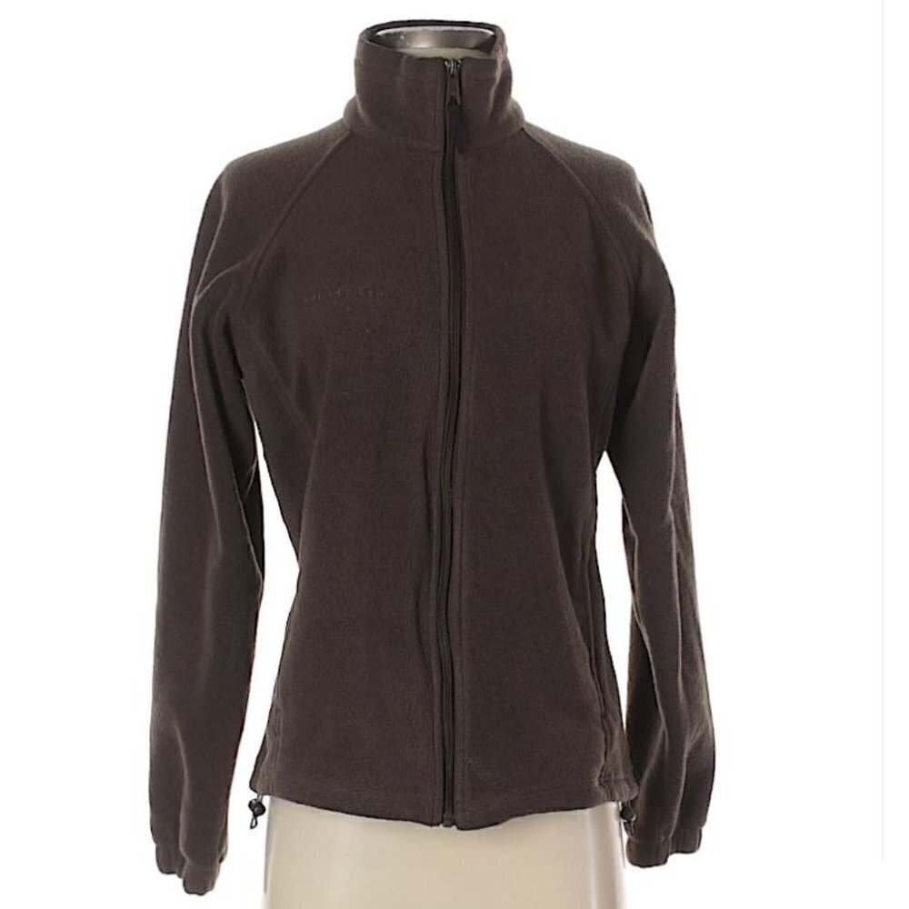 Columbia Brown Fuzzy Fleece Full Zip Long Sleeve Jacket Size Small